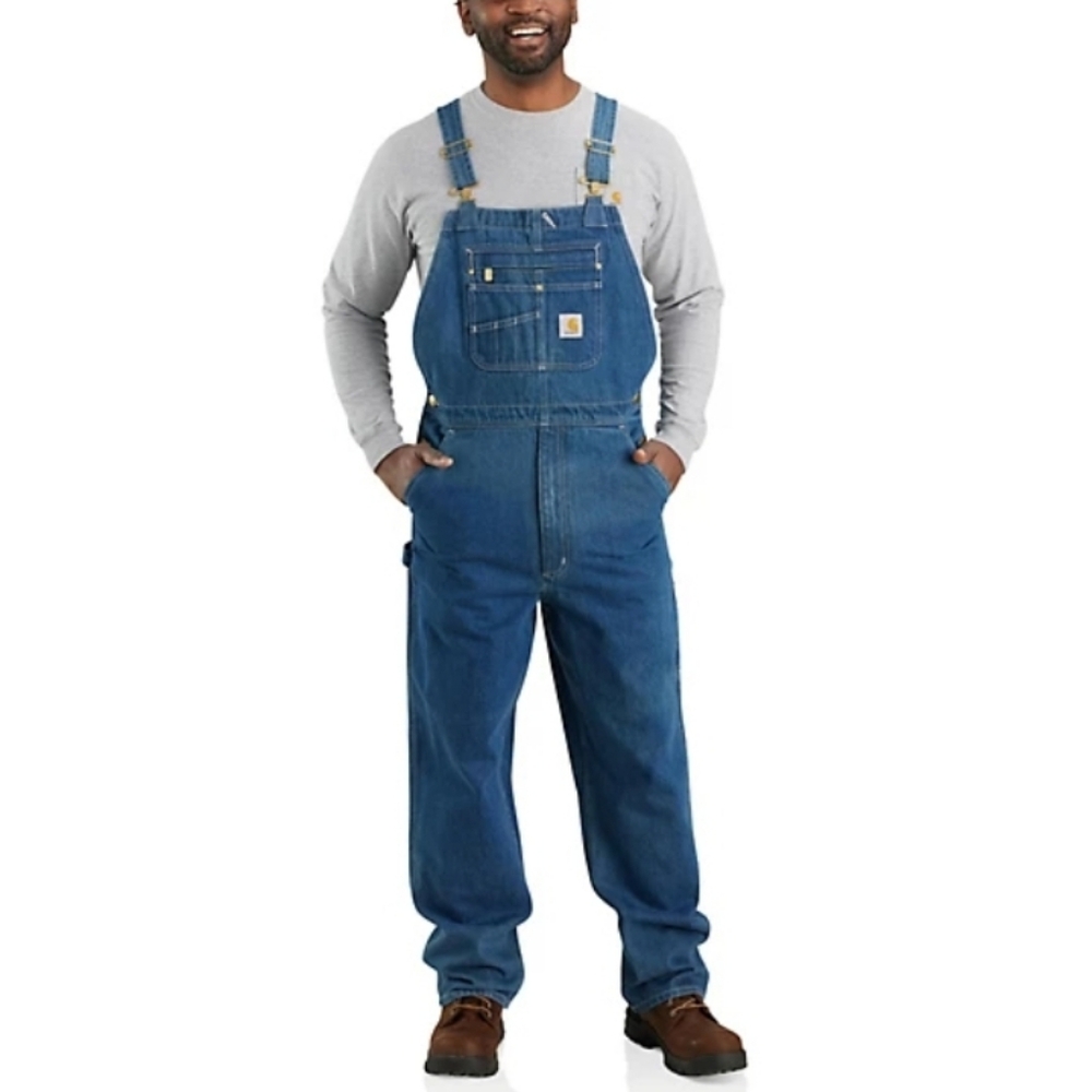 Carhartt Mens Denim 100% Cotton Overalls Blue Size 36 - Picture 4 of 11